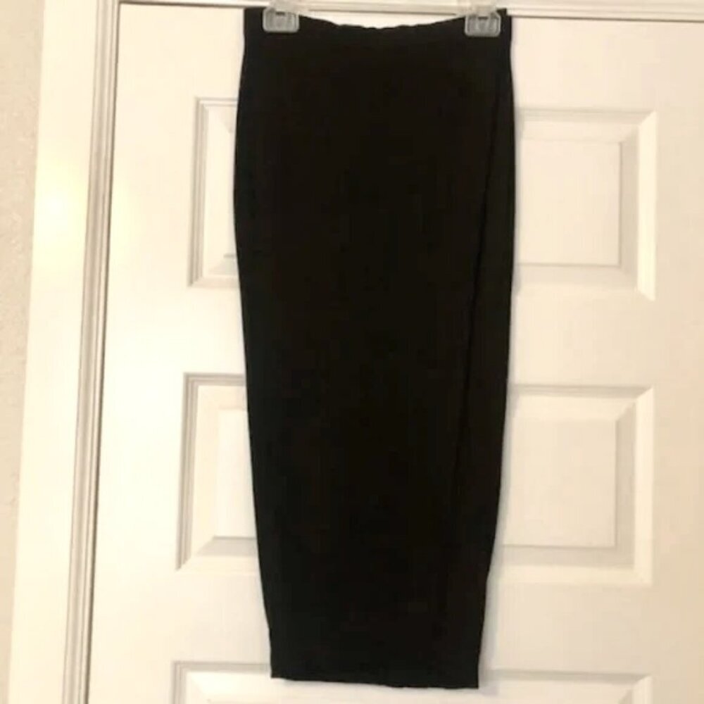 TODD OLDHAM Designer Y2K Black Midi Wrap Skirt Fred Hayman Beverly Hills LG $698 - Picture 3 of 8